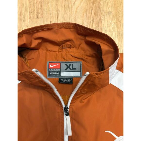 Vintage Texas Longhorns Nike Team Mens XL Orange Full Zip Pullover Windbreaker - Picture 7 of 8